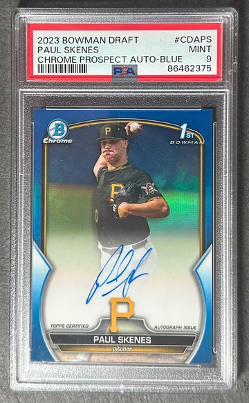 2023 Bowman Draft Paul Skenes Chrome Prospect Blue Refractor #/150 Auto PSA 9 Rookie RC #CPAPS