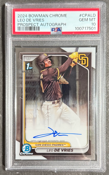 2024 Bowman Chrome Leo De Vries Prospect Autograph #CPALD PSA 10