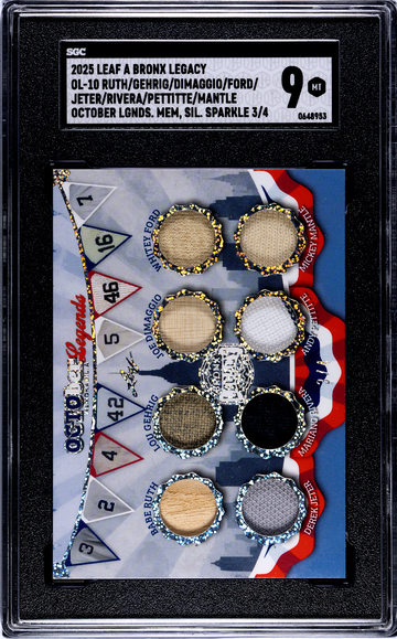 2025 Leaf Bronx Legacy Babe Ruth Lou Gehrig Mickey Mantle Joe Dimaggio +++ SGC 9