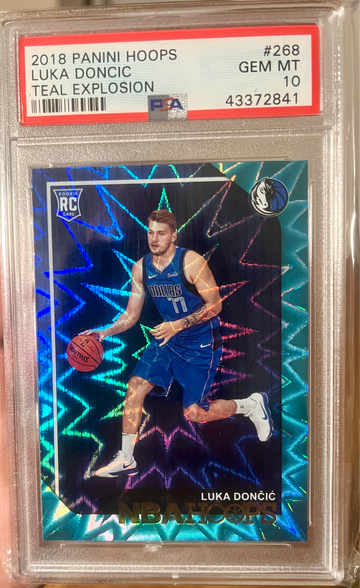 2018 Panini Hoops Luka Doncic Teal Explosion PSA 10