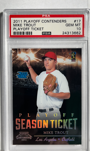 2011 Panini Contenders Mike Trout Rated Rookie Playoff Ticket  /99 PSA 10💎