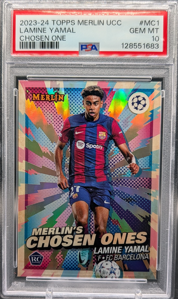 Lamine Yamal, 2023-24 Topps Merlin UEFA RC - Chosen Ones #MC-1 GEM MINT PSA 10