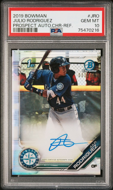 2019 Bowman JULIO RODRIGUEZ Refractor Auto #/499 PSA 10 Gem Mint MARINERS