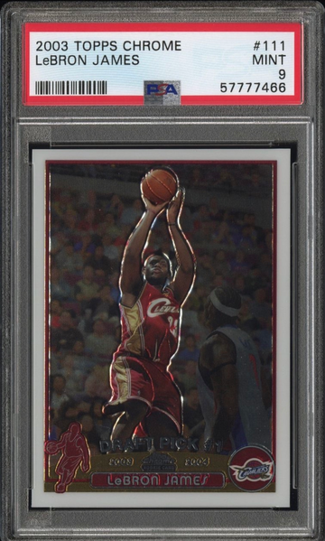 2003 Topps Chrome Lebron James RC PSA 9