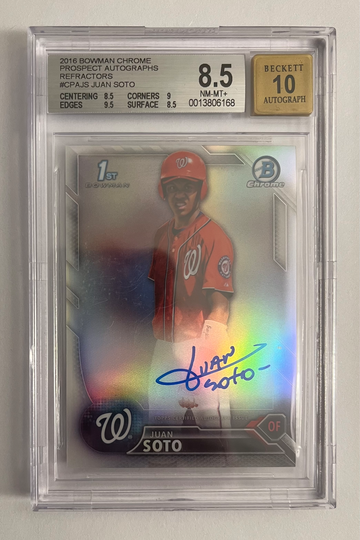 2016 Bowman Chrome Juan Soto Refractor Auto #CPAJS 140/499 BGS 8.5/10
