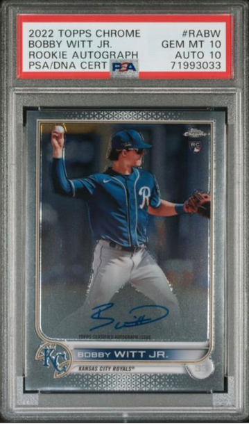 2022 Topps Chrome Bobby Witt Jr. RC Auto SP #RA-BW PSA 10/10