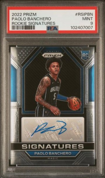 2022-23 Panini Prizm Paolo Banchero Rookie Signatures Auto RC #RSI-PBN PSA 9