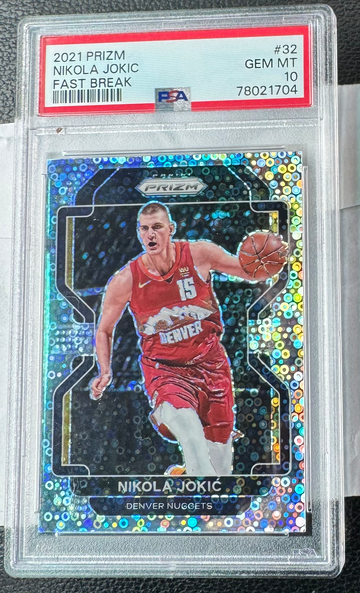 2021 panini prizm nikola jokic fast break psa 10