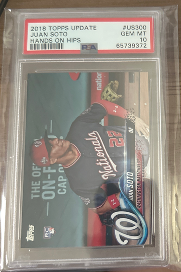 2018 Topps Update Juan Soto SP Variation Hands On Hips RC #US300 PSA 10 Rookie