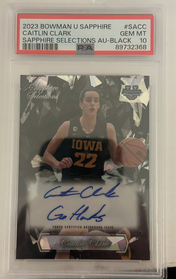 2023 Bowman Sapphire Black PSA 10 Caitlin Clark /10 ON CARD Auto 