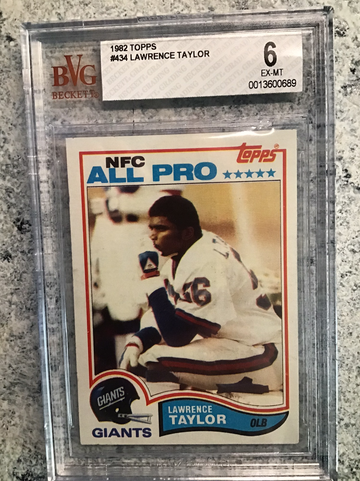 1982 Topps #434 Lawrence Taylor BVG 6