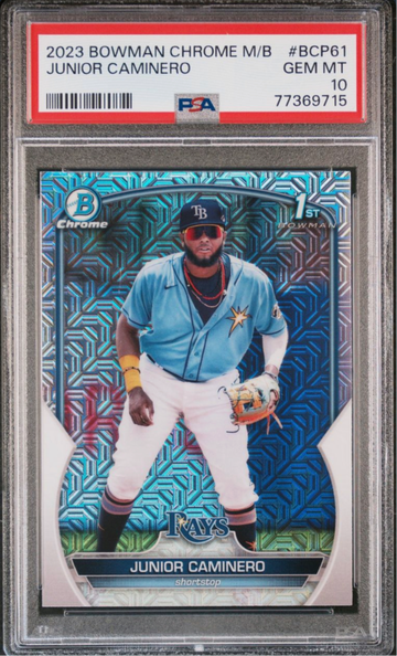 2023 Bowman Chrome Mega Box Junior Caminero PSA 10