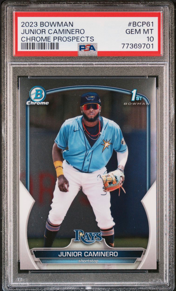2023 Bowman Junior Caminero Chrome Prospect PSA 10