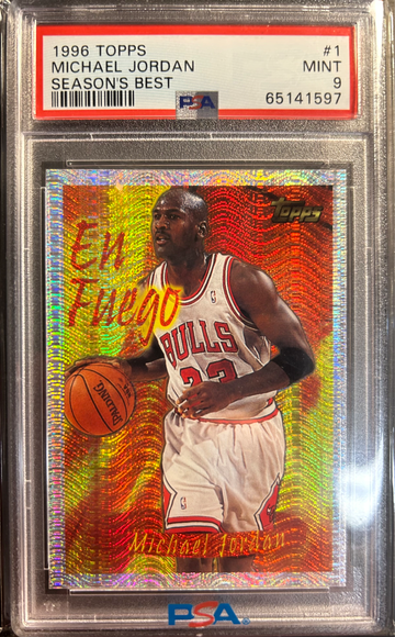 1996 Topps Michael Jordan Seasons Best En Fuego PSA 9