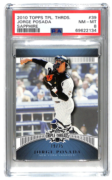 2010 Topps Triple Threads Jorge Posada Sapphire PSA 8 New York Yankees MLB
