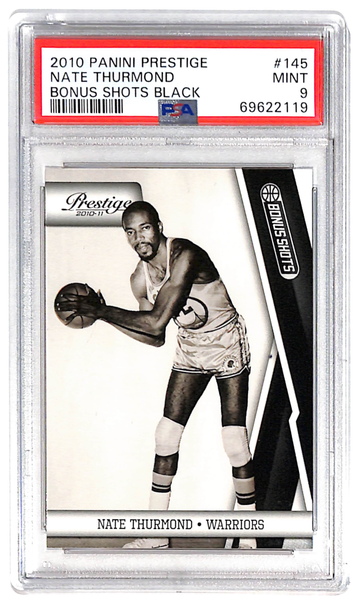2010 Panini Prestige Bonus Shots Nate Thurmond Black PSA 9 HOF NBA Warriors