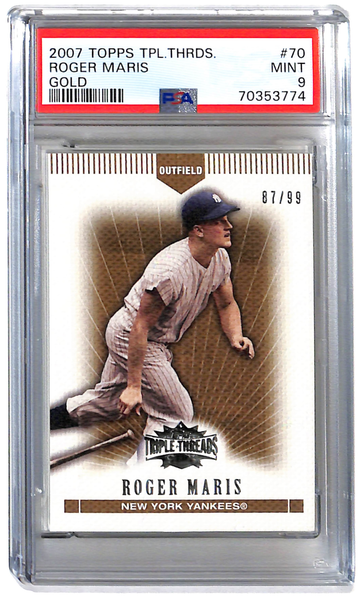 2007 Topps Triple Threads Roger Maris Gold PSA 9 Mint POP 1 MLB New York Yankees