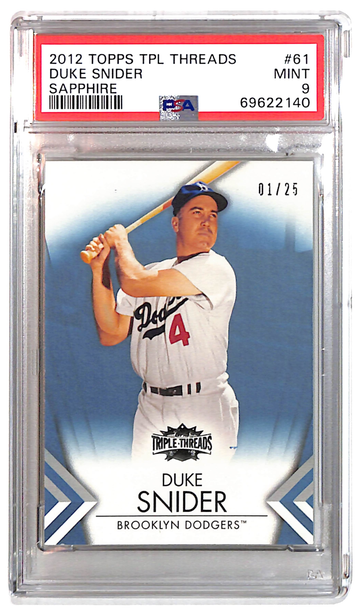 2012 Topps Triple Threads Duke Snider Sapphire PSA 9 MINT POP 2 HOF MLB Brooklyn Dodgers