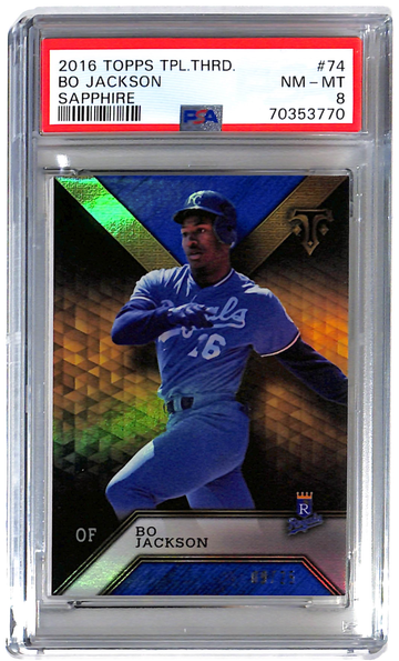 2016 Topps Triple Threads Bo Jackson Sapphire PSA 8 Pop 1 MLB Kansas City Royals