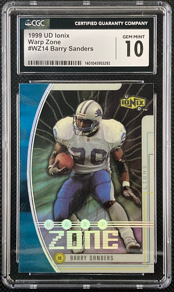 1999 UD Ionix Barry Sanders Warp Zone CGC 10