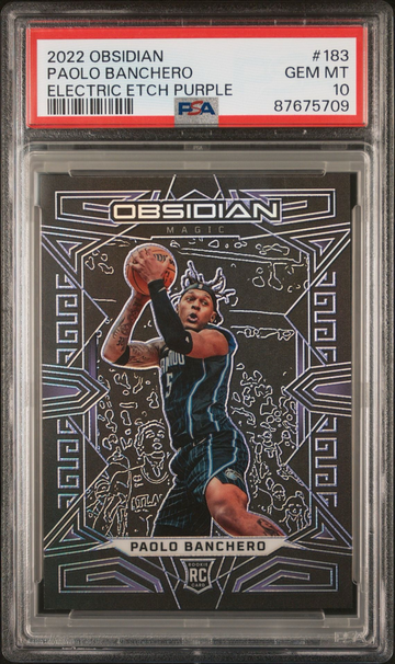 2022 Panini Obsidian Paolo Banchero Electric Etch Purple RC /99 PSA 10