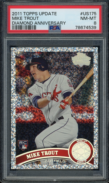 Mike Trout 2011 Topps Update Diamond Anniversary PSA 8 NM-MT Rookie RC #US175