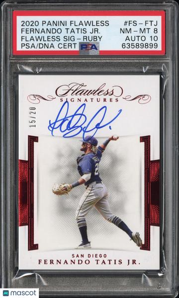 2020 Panini Flawless Flawless Signatures Fernando Tatis JR. #FS-FTJ Ruby /20 PSA 8 Auto 10