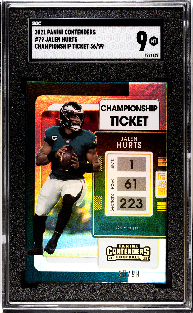 2021 Panini Contenders Jalen Hurts #79 Championship Ticket SGC 9