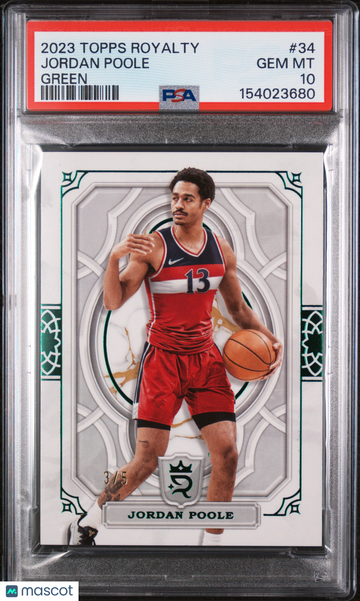 2023 Topps Royalty Jordan Poole #34 Green /5 PSA 10