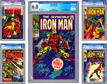 INVINCIBLE IRON MAN #1-2-3-4-5 CGC 6.0-8.5-8.0-7.5-8.0 COLAN GOODWIN CRAIG 1968