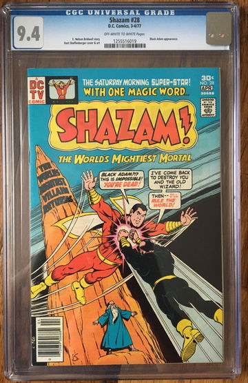 Shazam #28 (1977) CGC 9.4 -- O/w to white; 2nd Black Adam, 1st since Golden Age