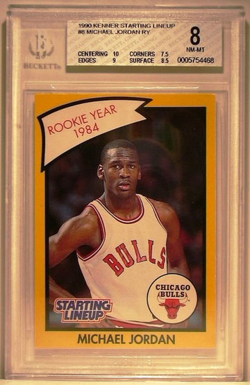 1990 Kenner Starting Lineup #8 Michael Jordan Rookie Year 1984 BGS 8 NM-MT