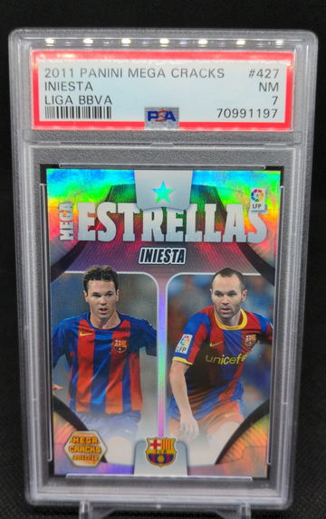 2011 Panini Mega Cracks LIGA BBVA #427 Andres Iniesta PSA 7