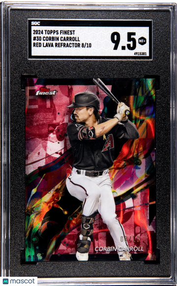 2024 Topps Finest Corbin Carroll #30 Red Lava Refractor SGC 9.5