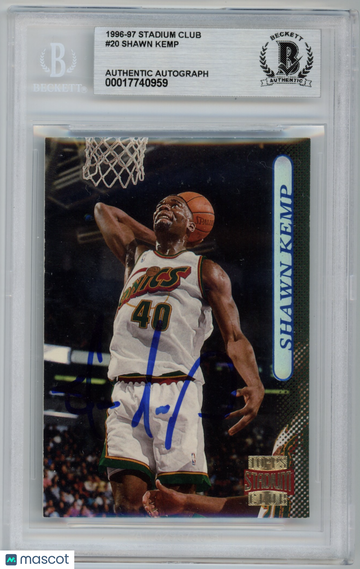 1996-97 Stadium Club Shawn Kemp #20 BGS Authentic BAS