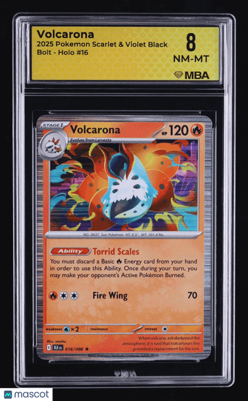 2025 Pokemon Scarlet & Violet Black Bolt Volcarona Holo MBA 8 #16