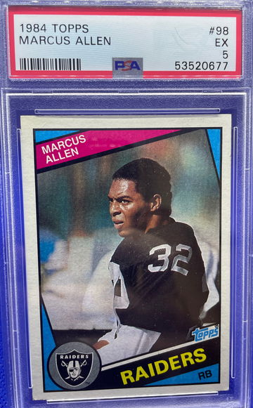 1984 Topps Marcus Allen #98 Los Angeles Raiders PSA 5 EX HOF Vintage