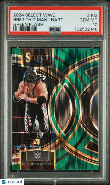 2024 Panini Select WWE Bret "hit Man" Hart #163 Green Flash PSA 10