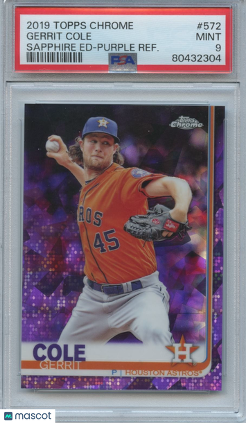 2019 Topps Chrome Gerrit Cole #572 Purple Refractor PSA 9