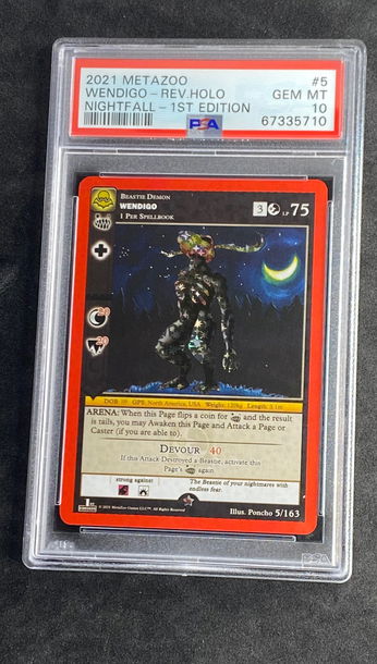 2021 Metazoo Wendigo Reverse Holo 1st Edition PSA 10