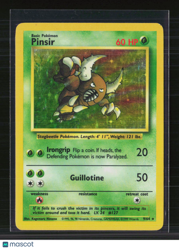 1999 Jungle Pinsir Holo Rare #9/64