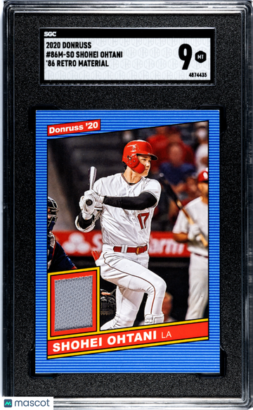 2020 Donruss Shohei Ohtani #86M-SO '86 Retro Mat. SGC 9