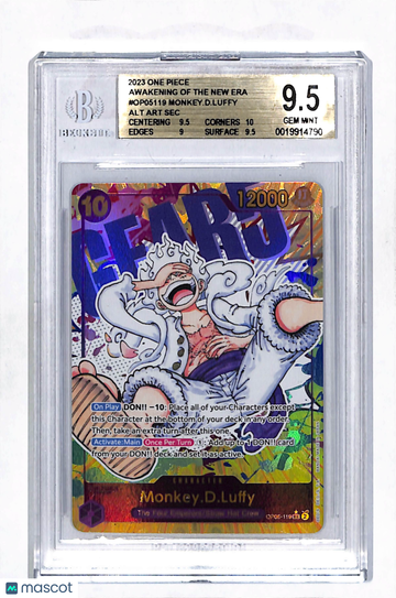 2023 One Piece Card Game Awakening of the New Era Monkey.D.Luffy ALT ART SEC #OP05119 BGS 9.5