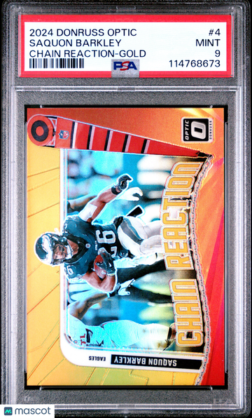 2024 Panini Donruss Optic Chain Reaction Saquon Barkley #4 Gold PSA 9