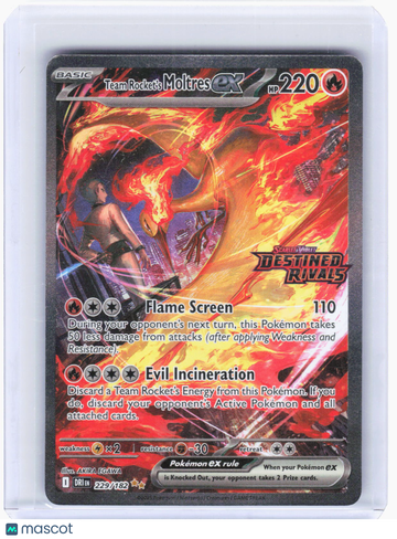 Destined Rivals Team Rocket's Moltres ex (Destined Rivals Stamped) Holo Special Illustration Rare #229/182
