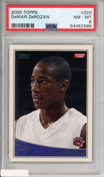 2009 TOPPS DEMAR DEROZAN #320 TORONTO RAPTORS ROOKIE RC PSA 8 NM-MT