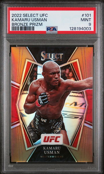 2022 Panini Select UFC Bronze Prizm Kamaru Usman #101 /175 PSA 9