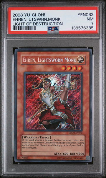 2008 Yu-Gi-Oh! Lodt-Light of Destruction Ehren, Lightsworn Monk #EN082 PSA 7
