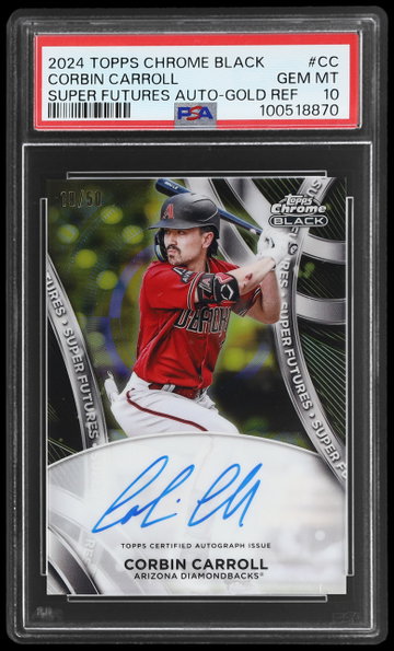 2024 Topps Chrome Black Corbin Carroll Super Futures Autograph Gold PSA 10