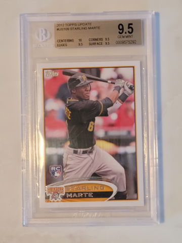 2012 Topps Update Starling Marte Rookie Card BGS 9.5 GEM MINT+